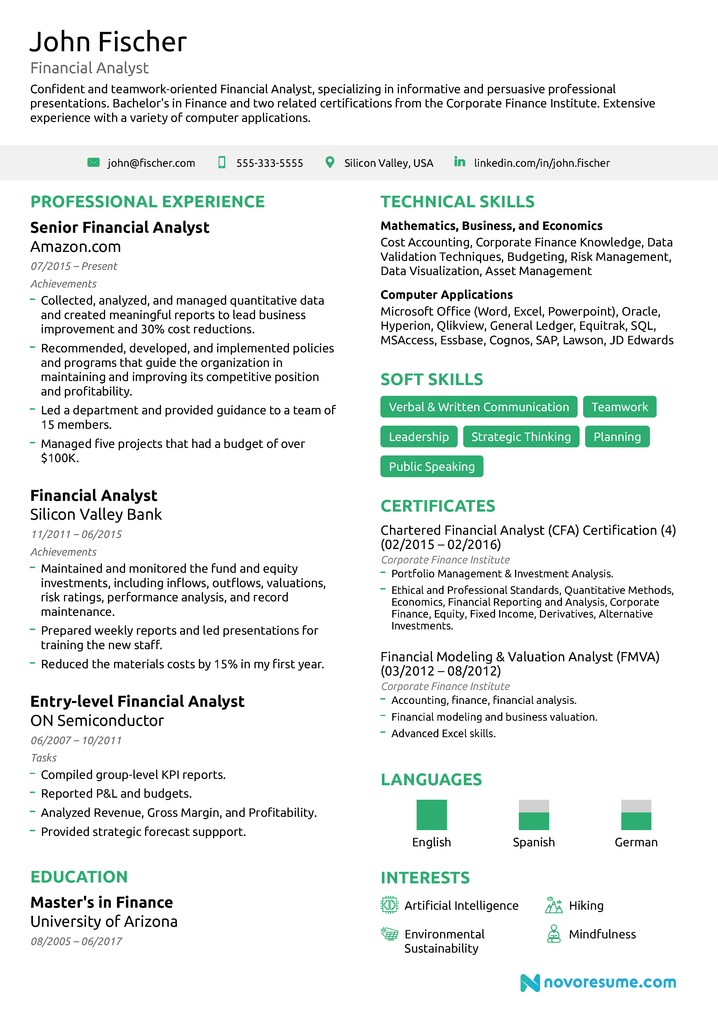 Resume Summary Examples Financial Analyst: Crafting the Perfect Intro for Your Career