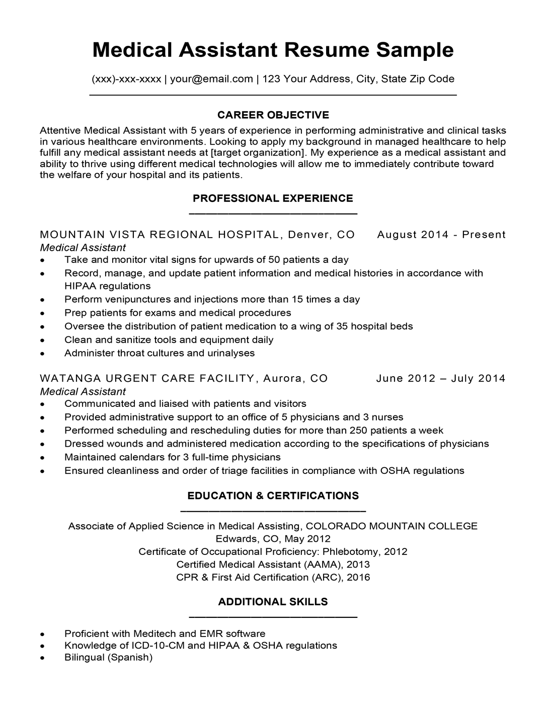 Top Resume Summary Examples For Medical Assistant to Showcase Your Skills and Experience