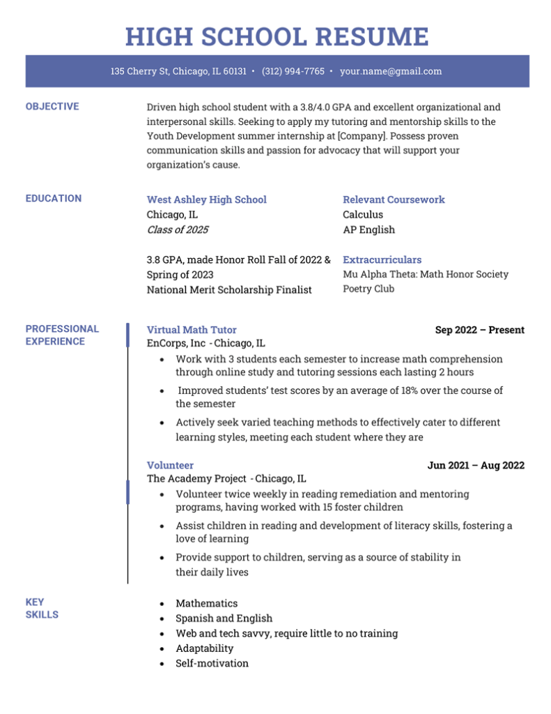 Crafting the Perfect Resume: Resume Summary Examples High School to Land Your Dream Job