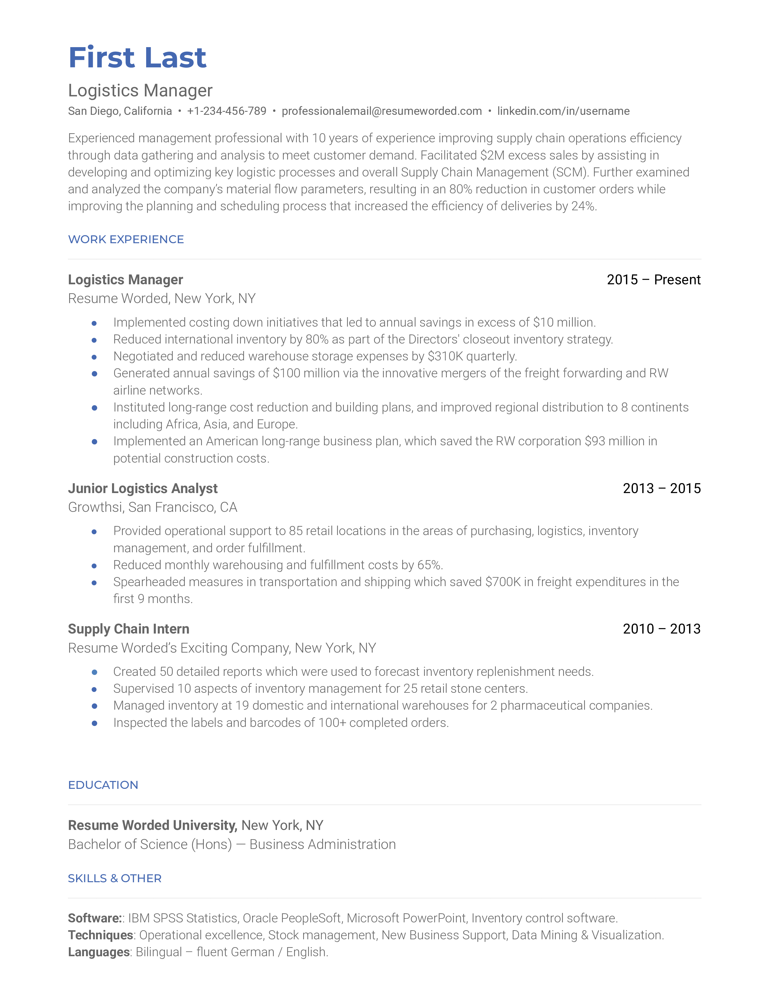 Top Resume Summary Examples Logistics to Elevate Your Application