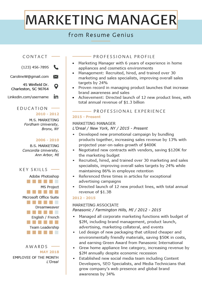 Top Resume Summary Examples Marketing Manager to Enhance Your Job Application