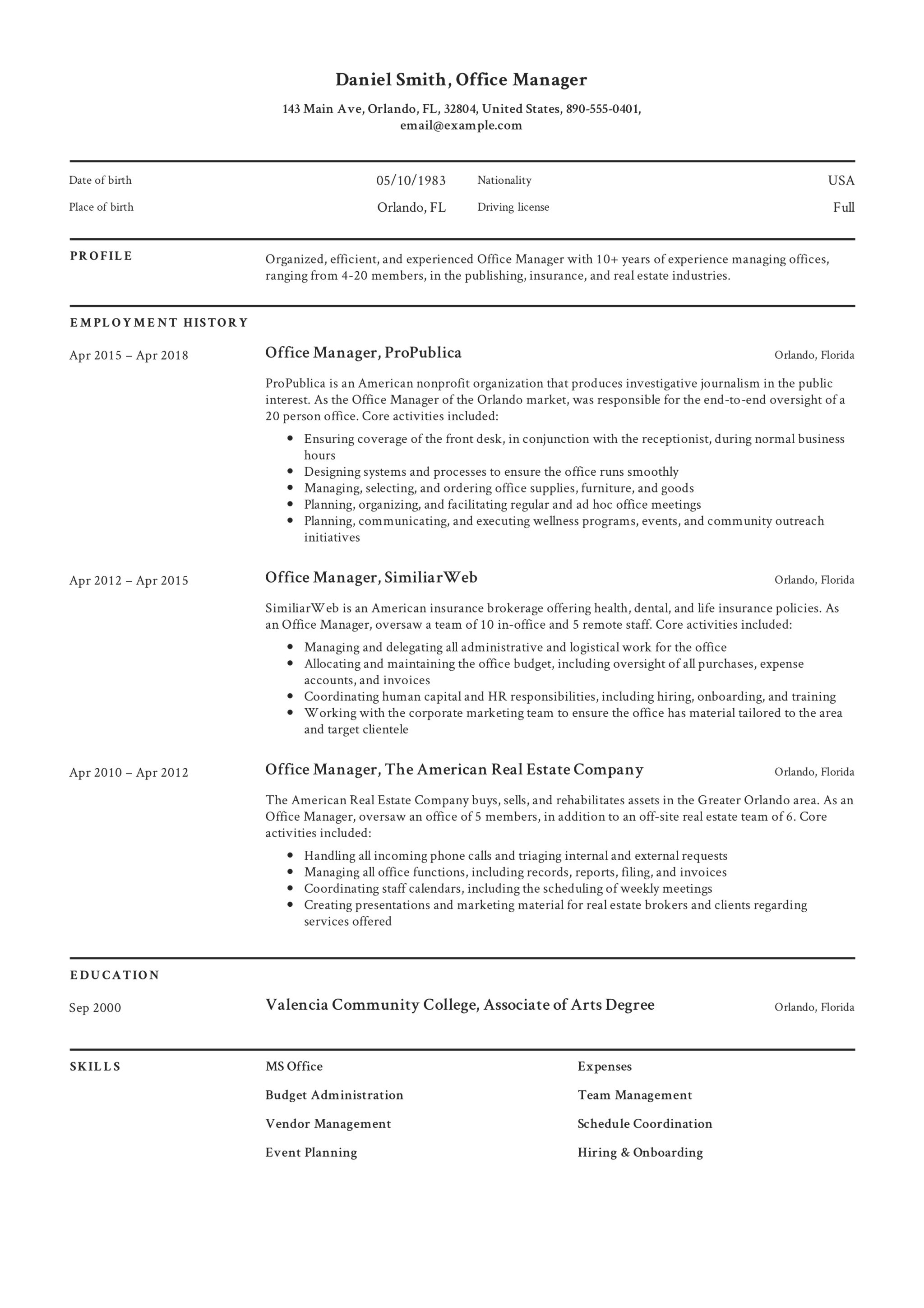 Top Resume Summary Examples Office Manager: Crafting the Perfect Introduction