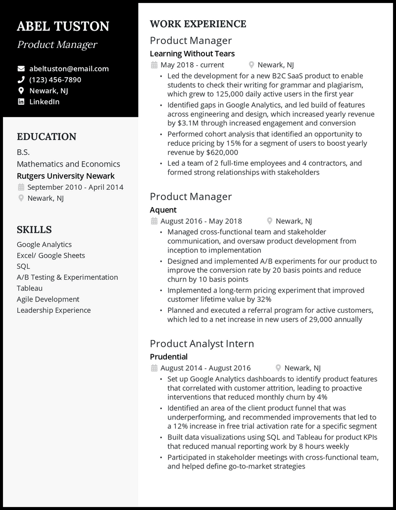 Top Resume Summary Examples for Product Manager Roles