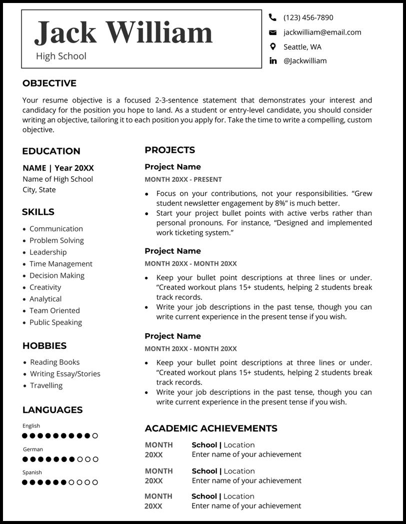Ultimate Guide to Crafting a Winning Resume: Resume Template Microsoft Word Example