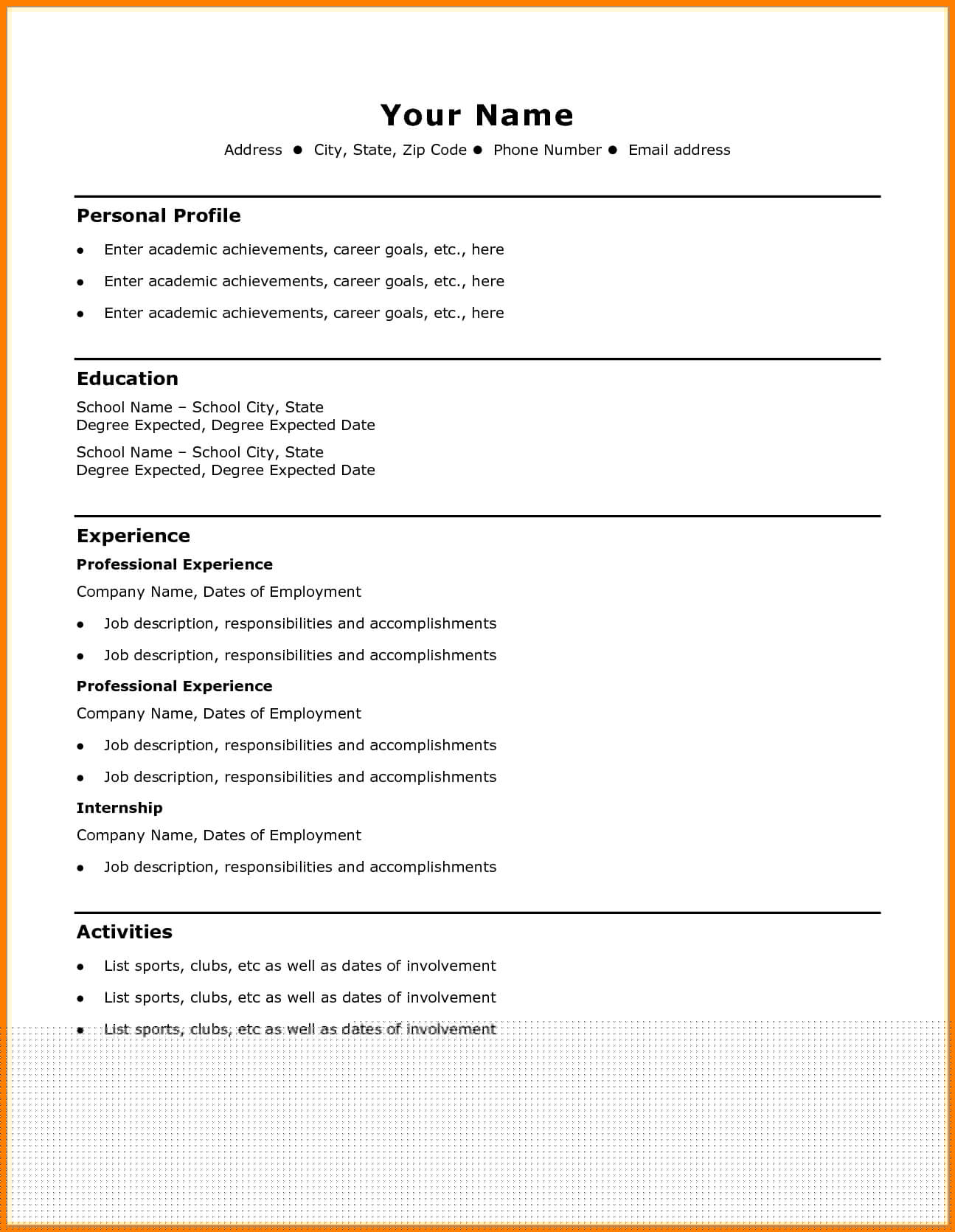 Creating a Professional Impression: The Benefits of Using a Resume Template Word Simple