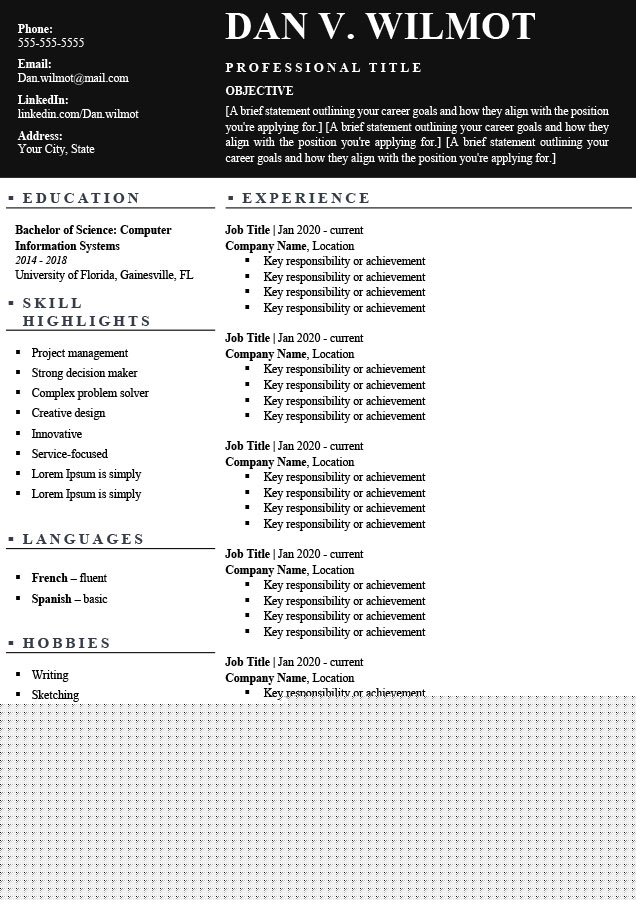 Unlock Your Dream Job with Professional Resume Template Word USA