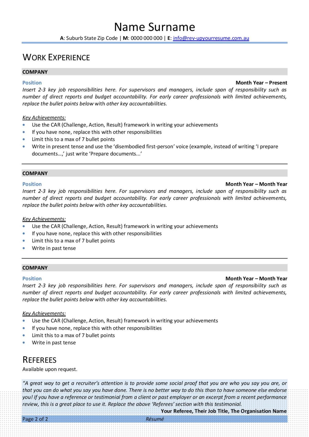Essential Guide to Resume Templates For Word Australia: Crafting Your Perfect Job Application
