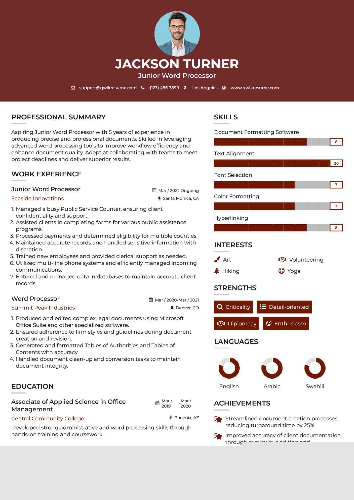 Enhance Your Job Application with Resume Templates For Word Processor
