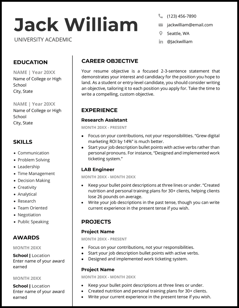 Creating Your Perfect Job Application: A Guide to Resume Templates On Word