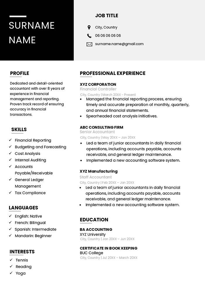 Explore the Best Resume Templates Word English for Your Job Applications