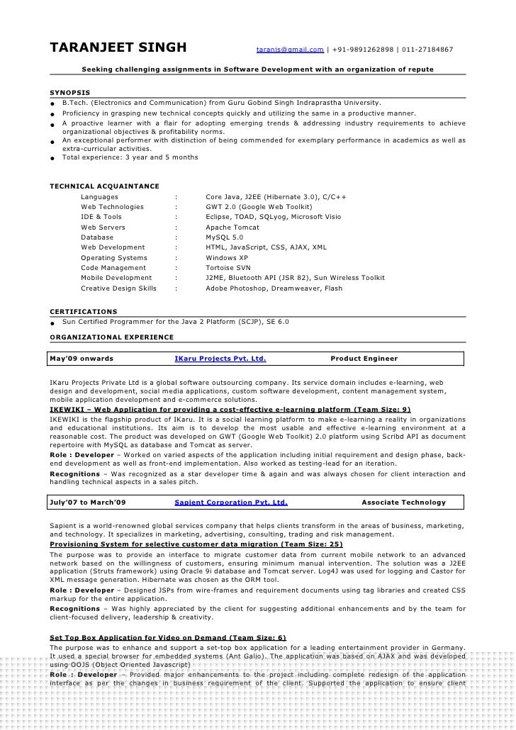Crafting the Perfect Resume Title For 1 Year Experience In Java