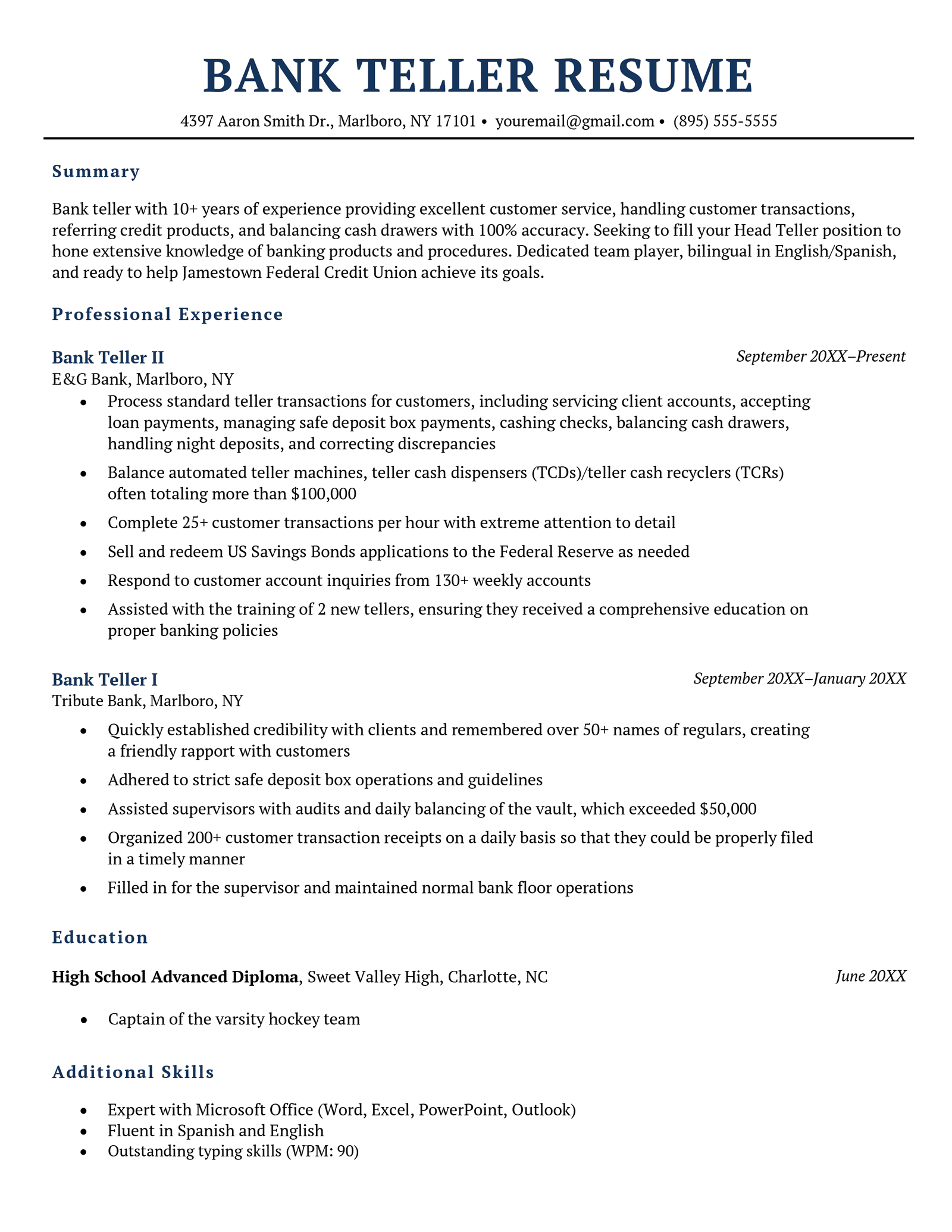 Choosing the Perfect Resume Title For Banker: Stand Out in Your Job Search