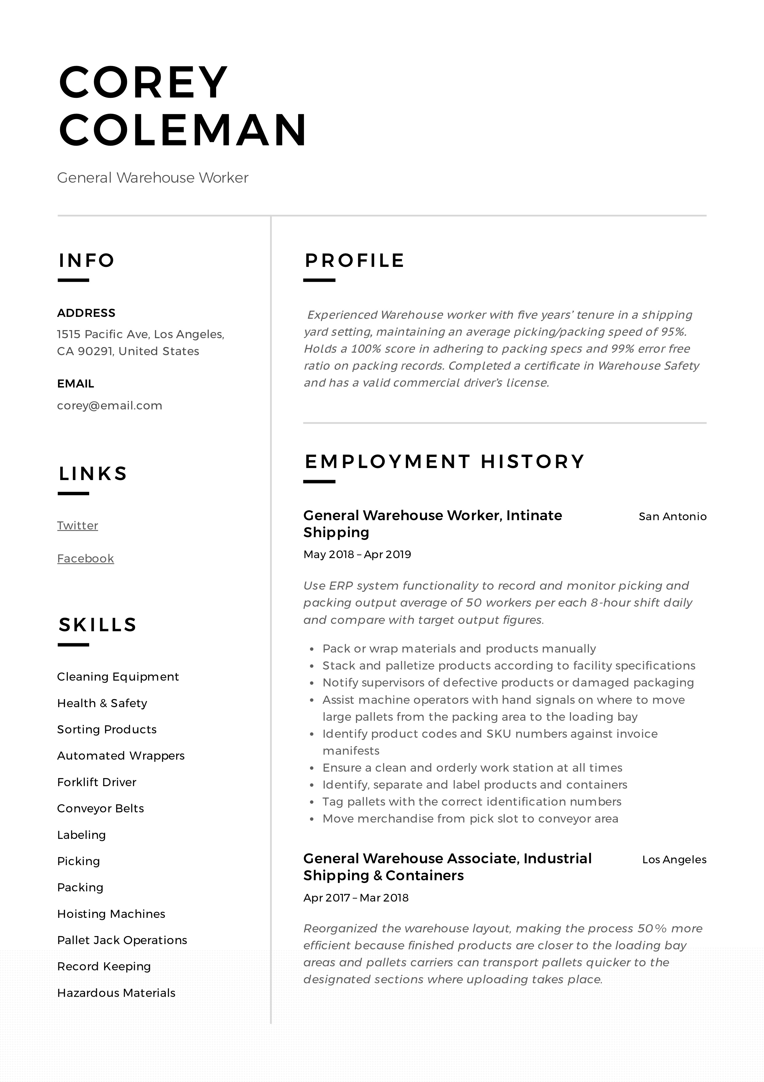 Crafting the Perfect Resume Title for Warehouse Worker: Tips and Examples