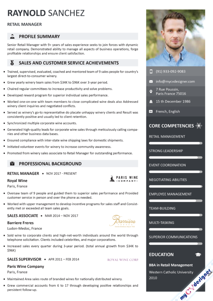 Essential Guide to Crafting a Winning Retail Manager Resume Template Microsoft Word