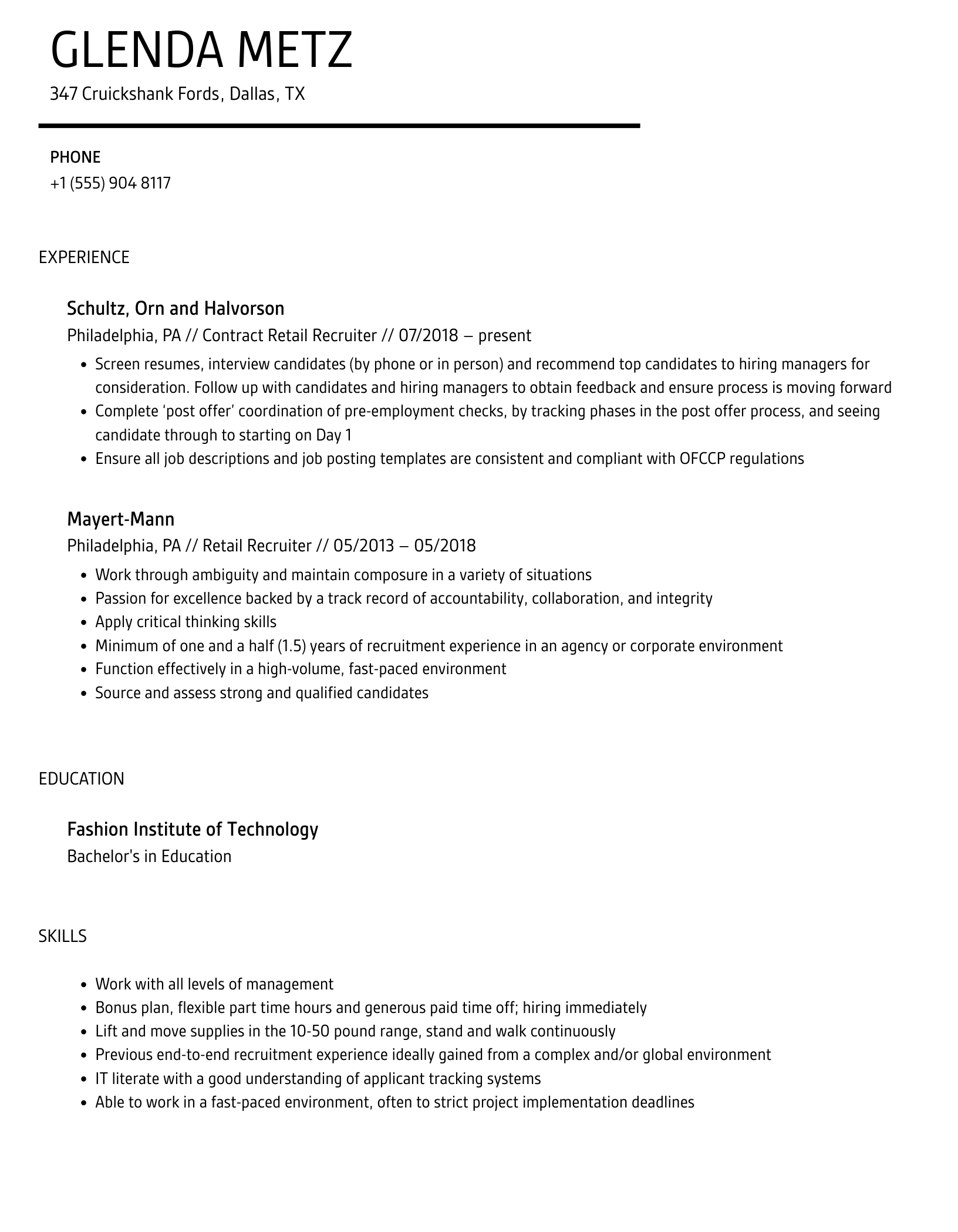 Crafting an Impressive Retail Recruiter Resume: Tips and Guidelines