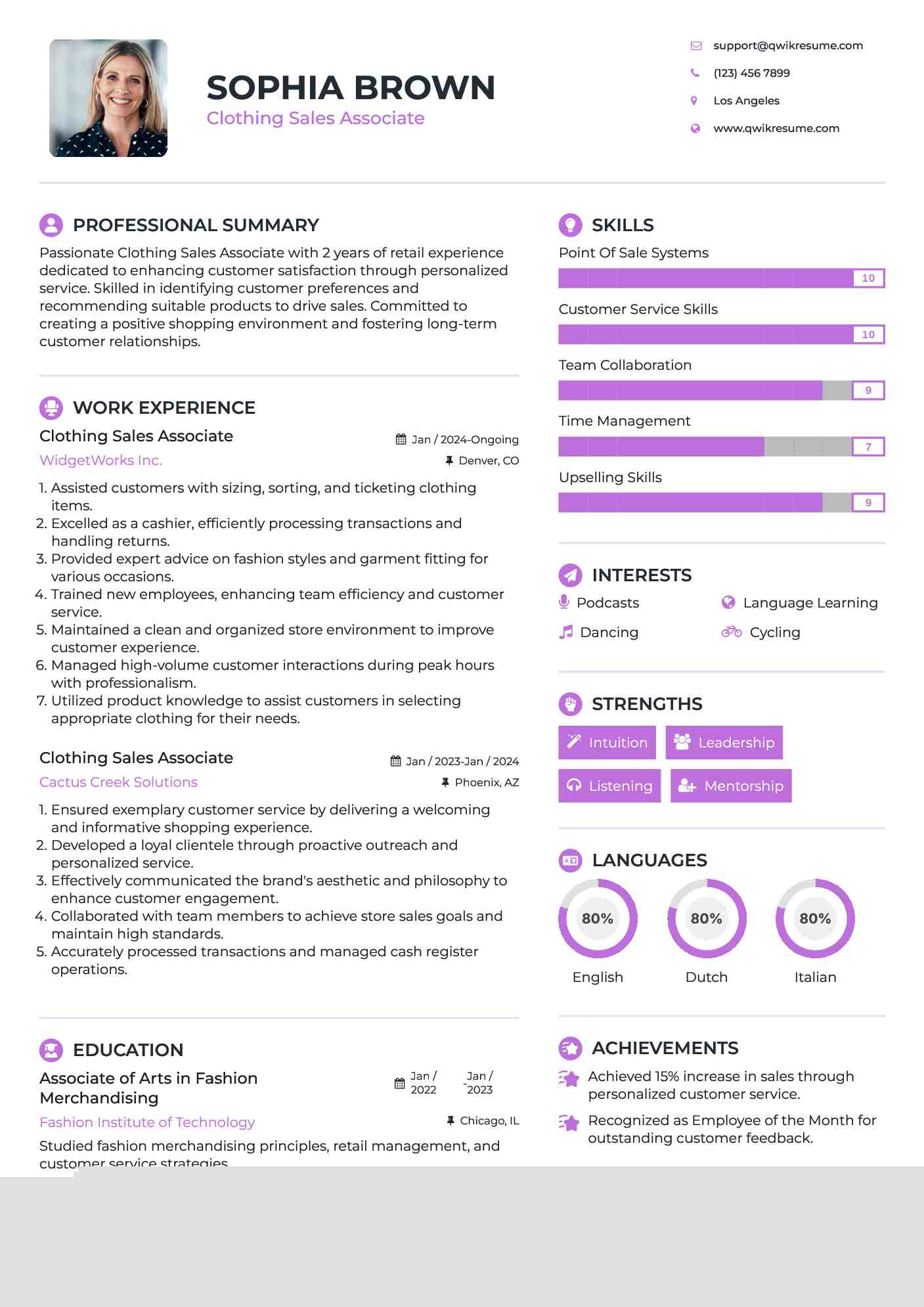 Crafting the Perfect Retail Resume for a Clothing Store: Tips and Examples