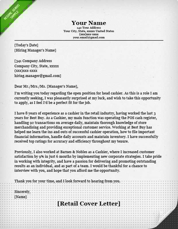 Essential Retail Resume Cover Letter Examples to Land Your Dream Job