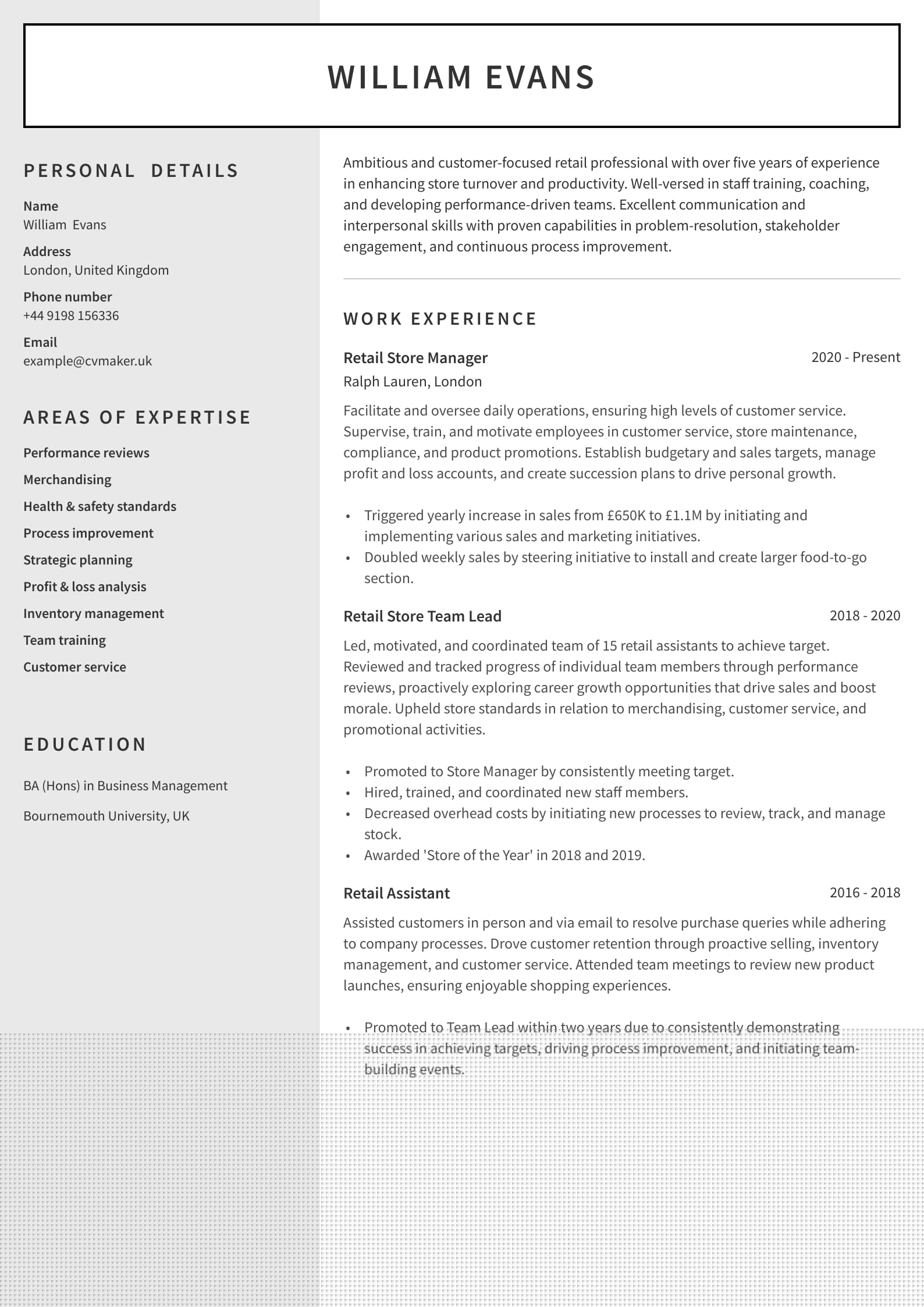 Crafting the Perfect Retail Resume CV: Tips and Examples for Success