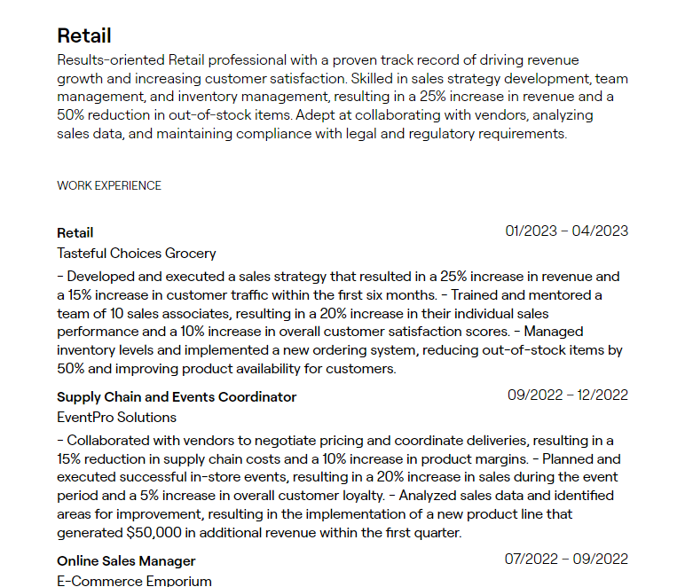 Stand Out in the Job Market: Top Retail Resume Examples 2014