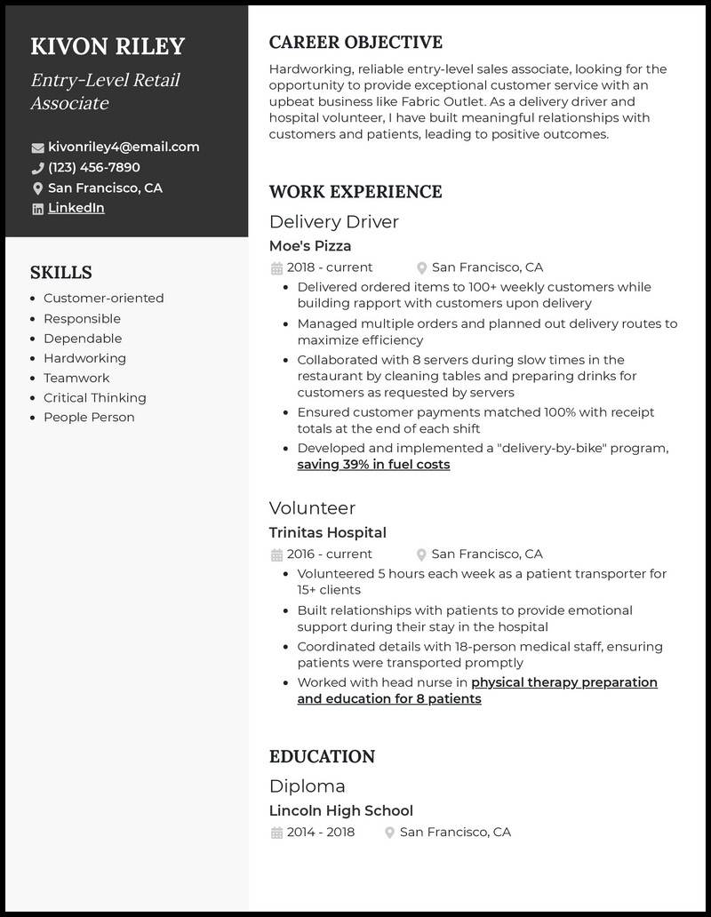 Essential Retail Resume Examples No Experience: Stand Out in a Competitive Job Market