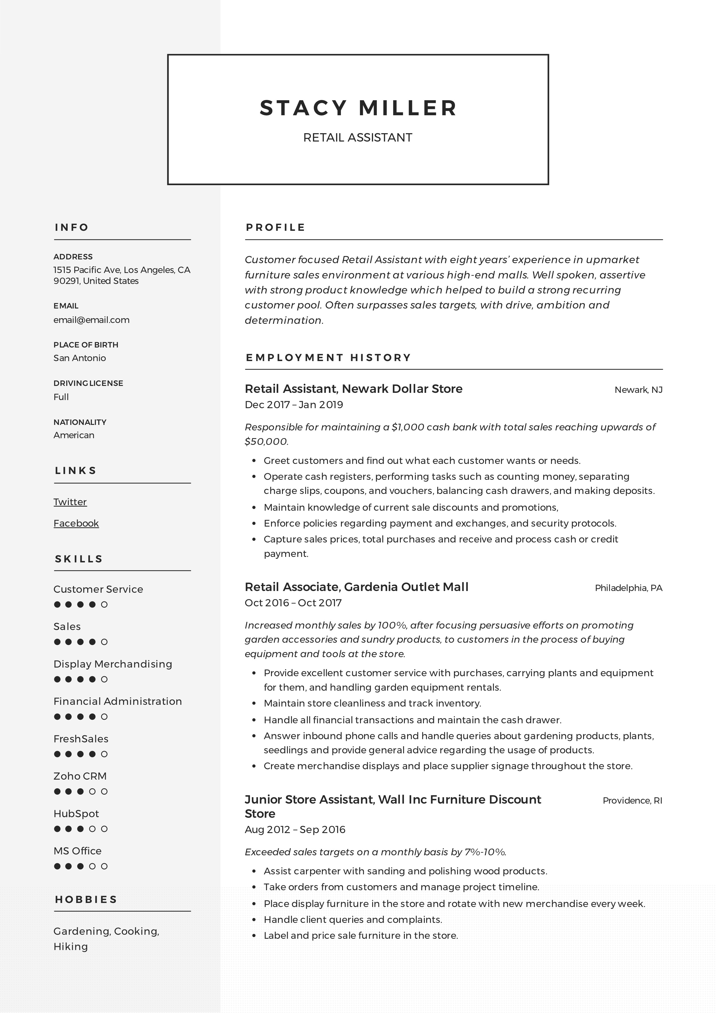 Essential Retail Resume Format Examples to Enhance Your Job Application