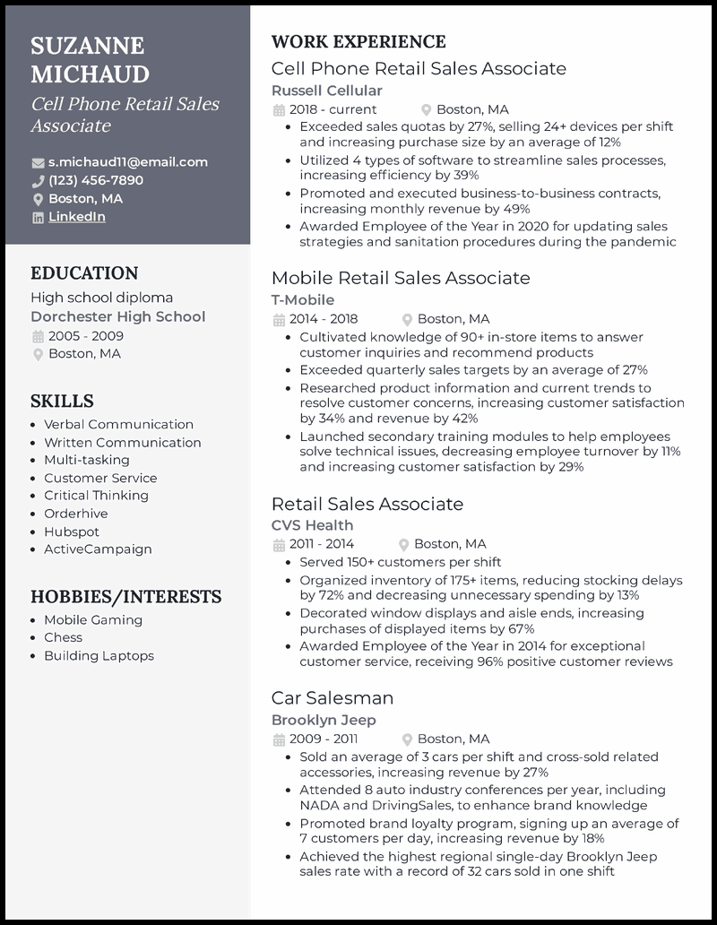 Crafting Impactful Retail Sales Associate Resume Bullets for Job Success