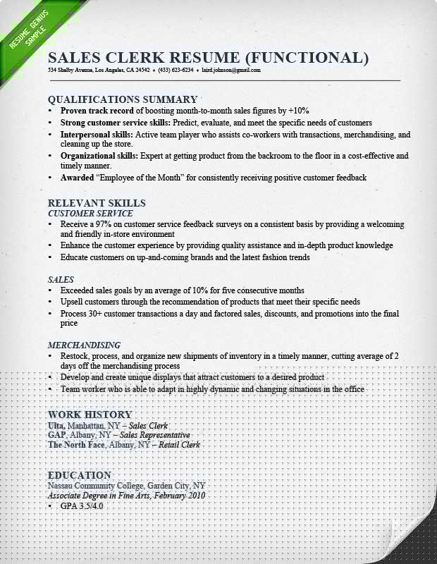 Maximize Your Job Search: Crafting an Impressive Sales Associate Functional Resume