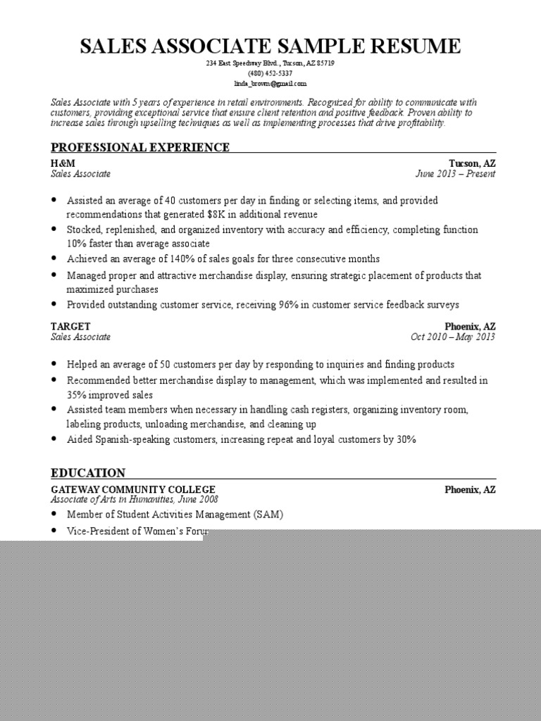 Essential Sales Associate Resume Help: Crafting the Perfect Resume to Land Your Dream Job