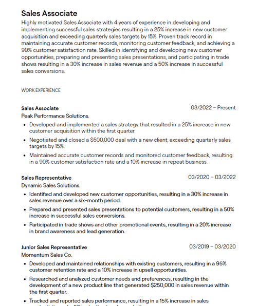 Essential Elements of a Winning Sales Associate Resume Job Description