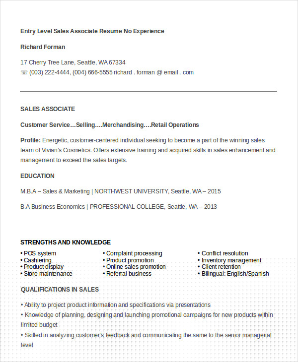 Crafting a Compelling Sales Associate Resume No Experience: Tips and Templates