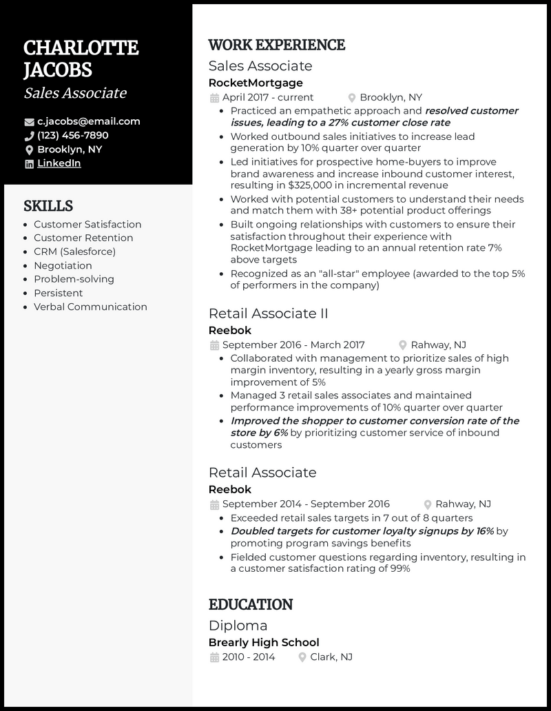 Top Sales Associate Resume Skills Examples to Boost Your Job Application