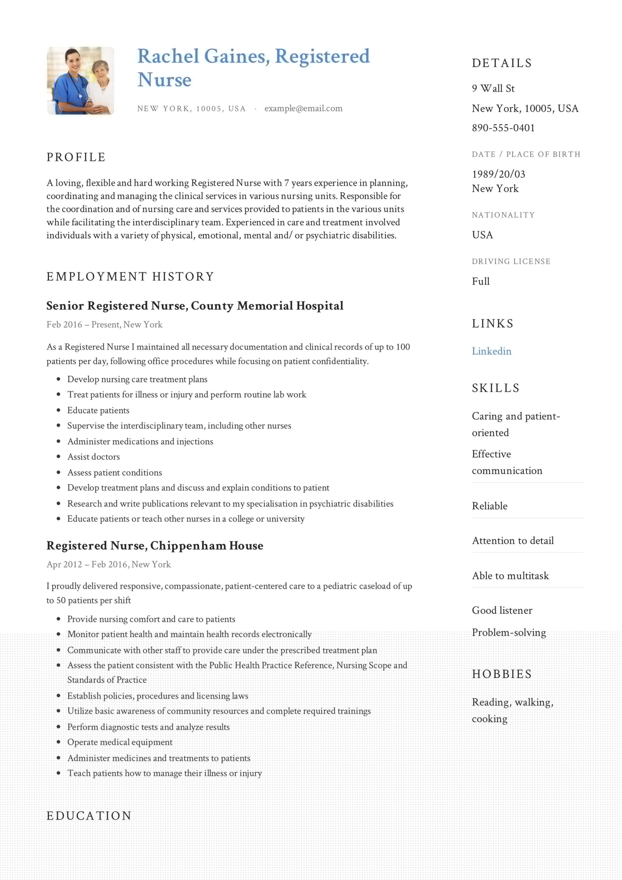 Crafting Your Future: A Comprehensive Guide to Sample Resume Nurse USA