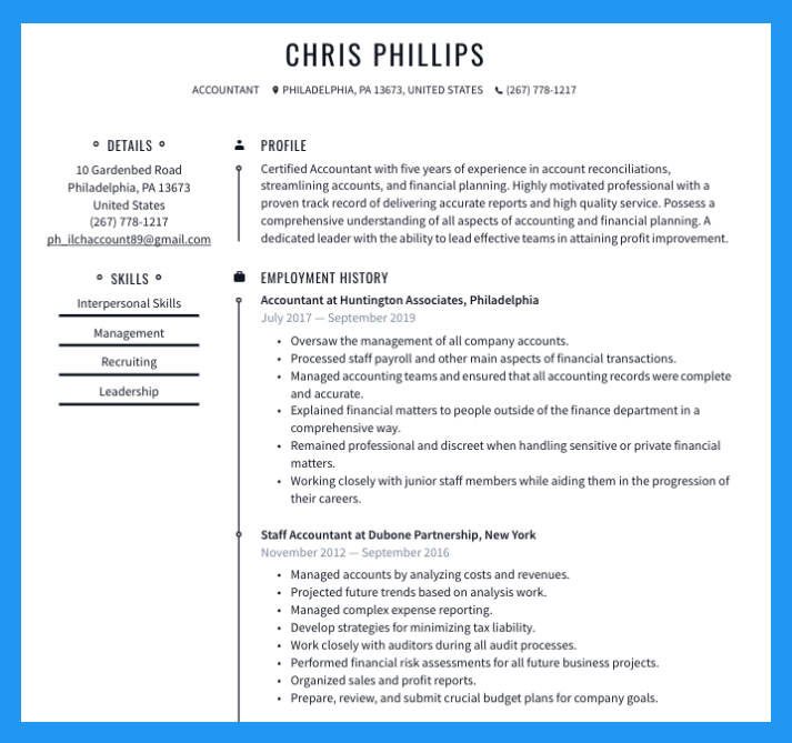 Crafting a Professional Image: Exploring a Sample Resume With Header