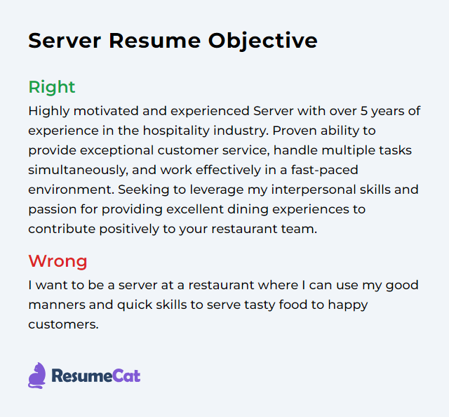 Crafting the Perfect Server Objective in Resume: Tips and Examples
