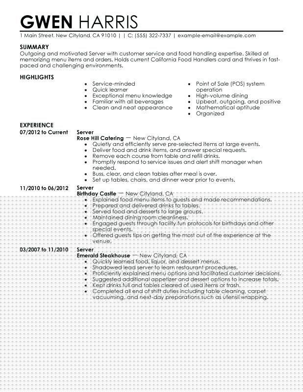 Essential Server Resume Bullet Points to Make Your Application Stand Out