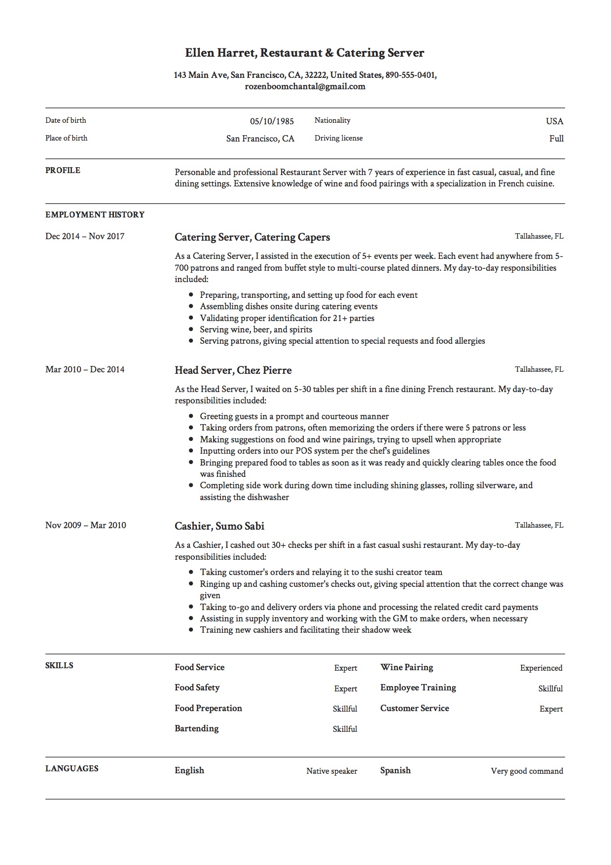 Enhance Your Job Search with Server Resume Samples Free: Tips and Examples
