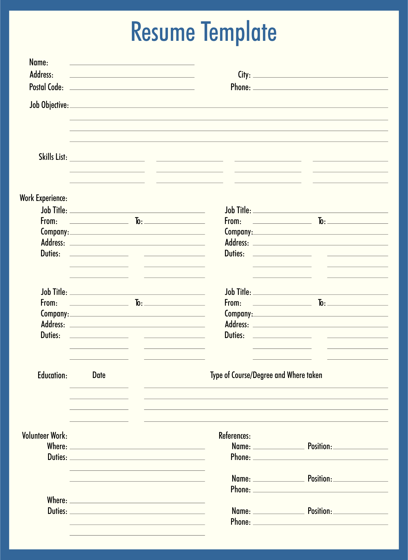 Creating an Impactful Job Application: Your Guide to Using a Simple Resume Format Blank