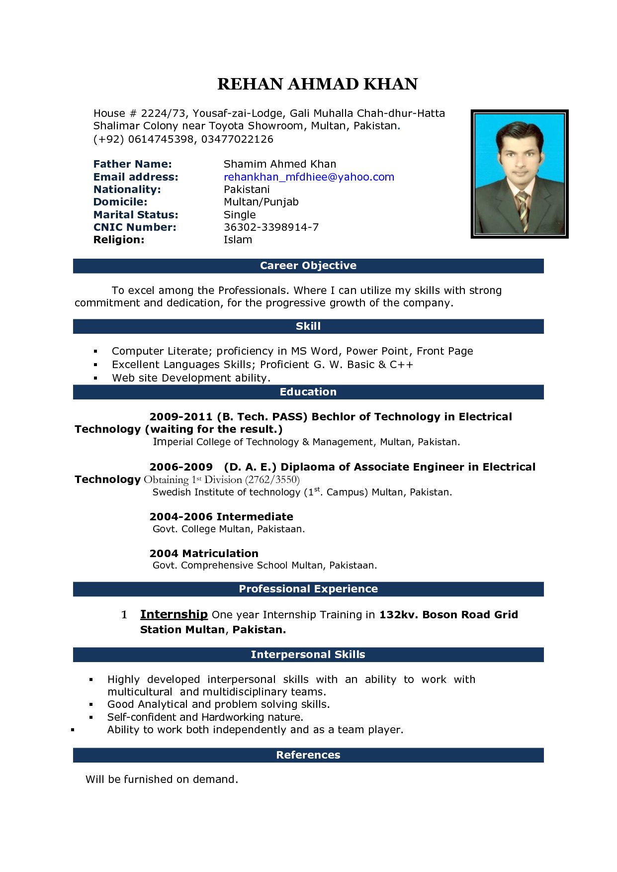 Effortless Job Applications: Simple Resume Format Download In Ms Word