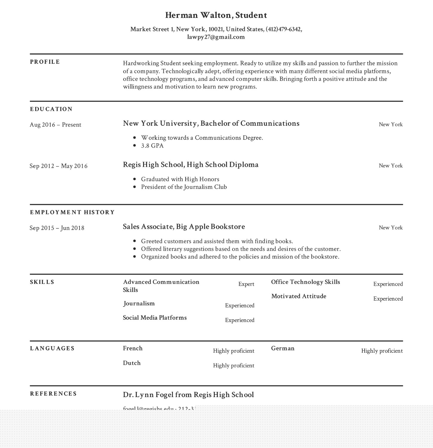 Creating a Successful Simple Resume Format Students Can Use to Stand Out