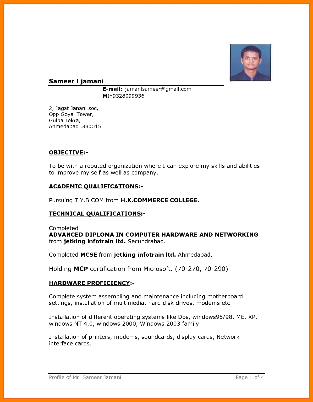 Crafting Your Future: A Guide to Simple Resume Sample For Job
