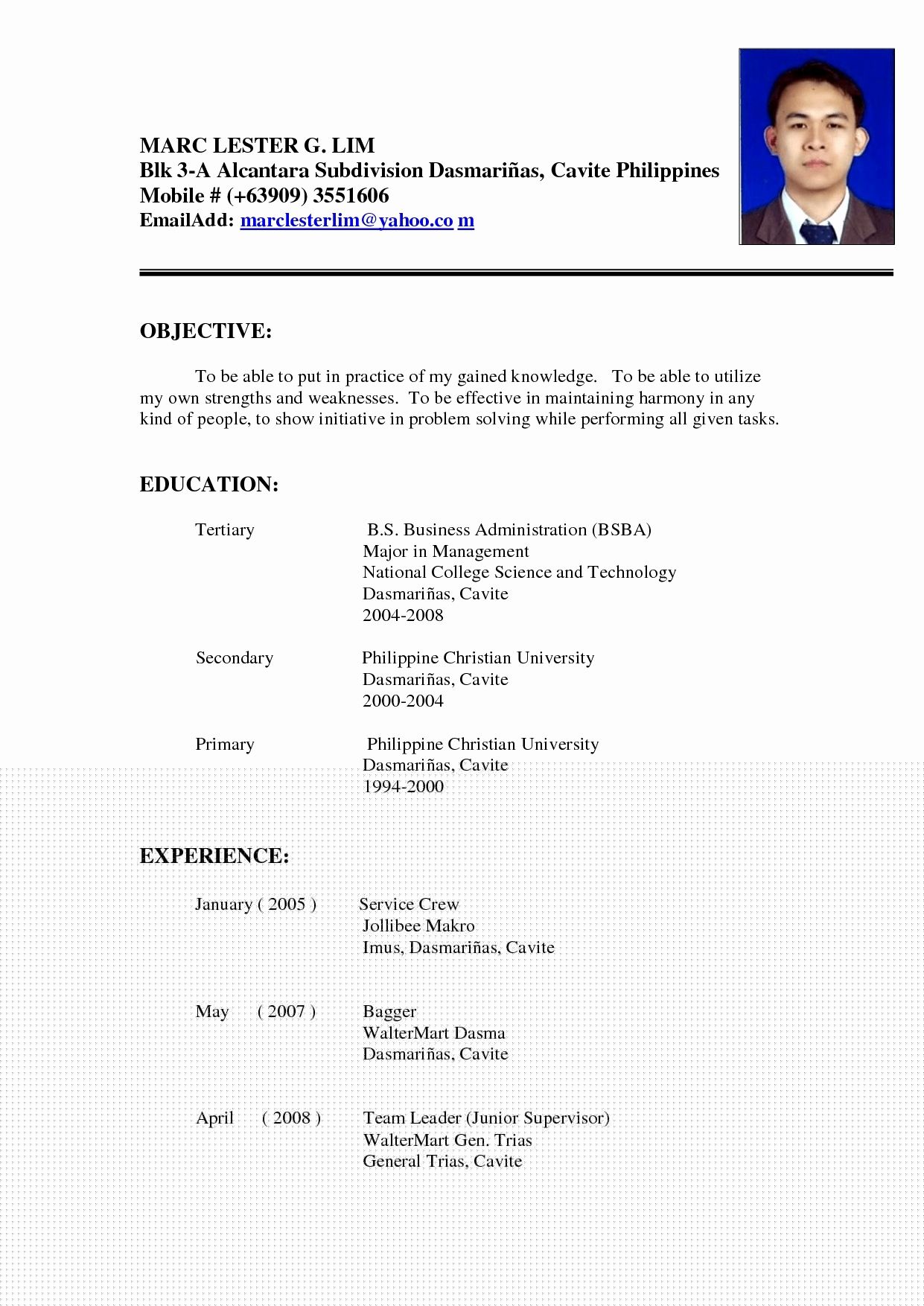 Crafting Your Career: A Guide to a Simple Resume Sample In Philippines
