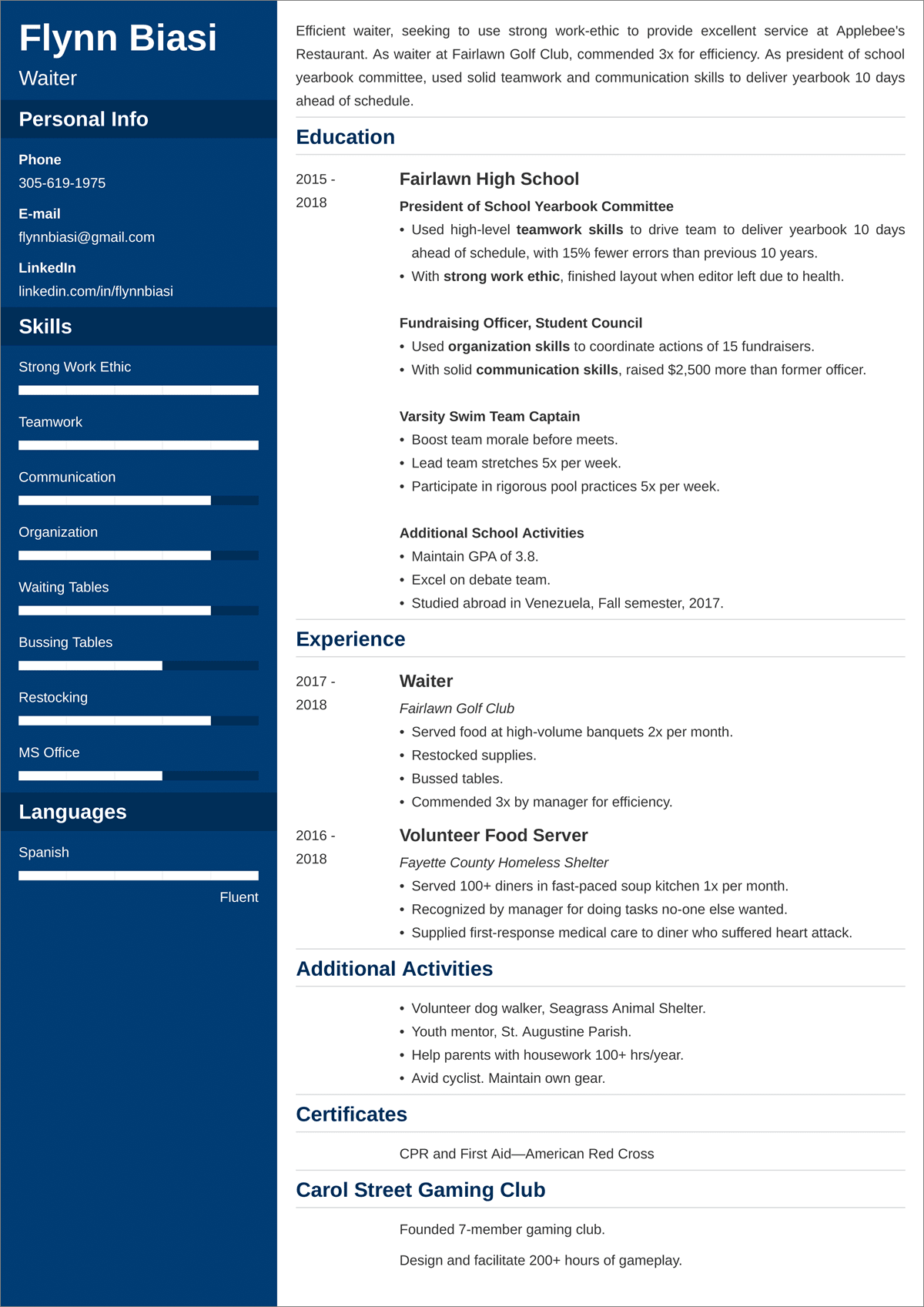 Crafting Success: A Simple Resume Template For Teenager