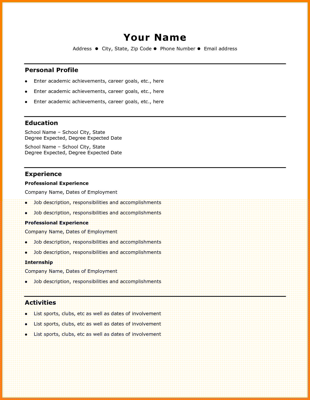 Crafting Your Career: A Guide to Using a Simple Resume Template On Word