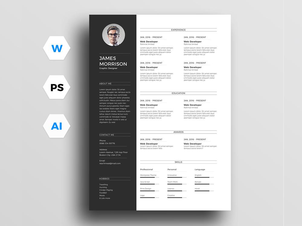 Elevate Your Job Application with a Simple Resume Template Photoshop