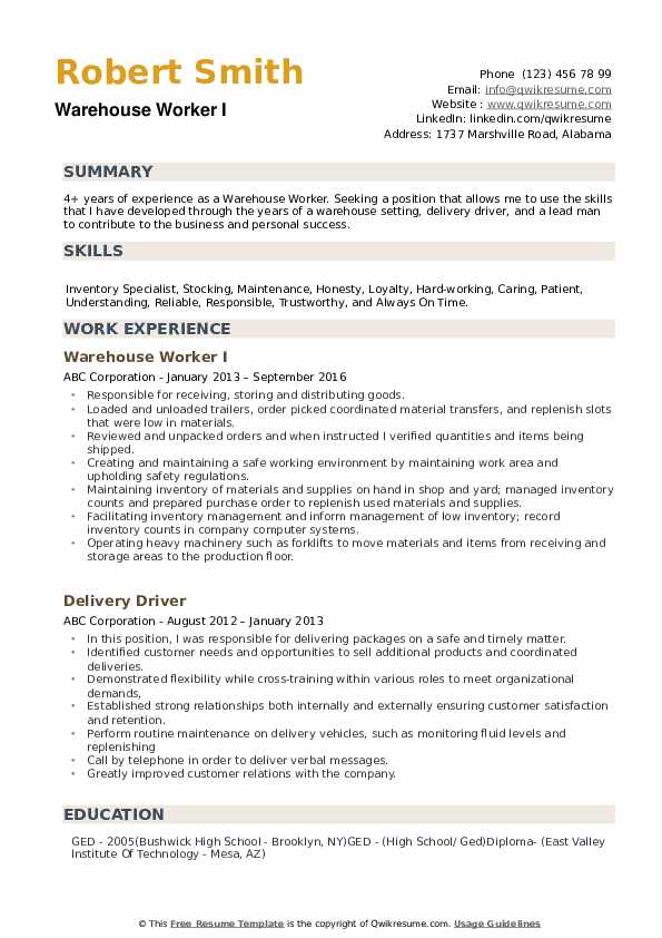 Essential Skills Summary For Warehouse Resume: Stand Out to Employers