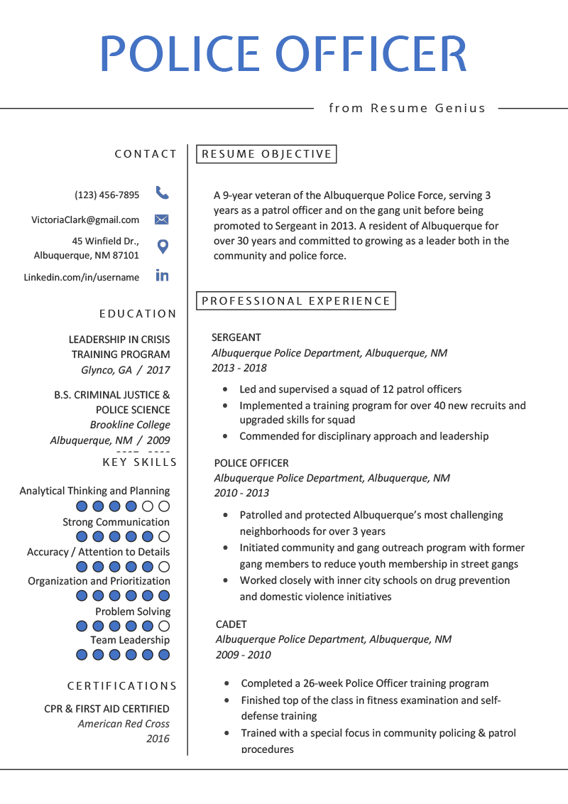 Essential Skills To Put On Police Resume for Aspiring Officers