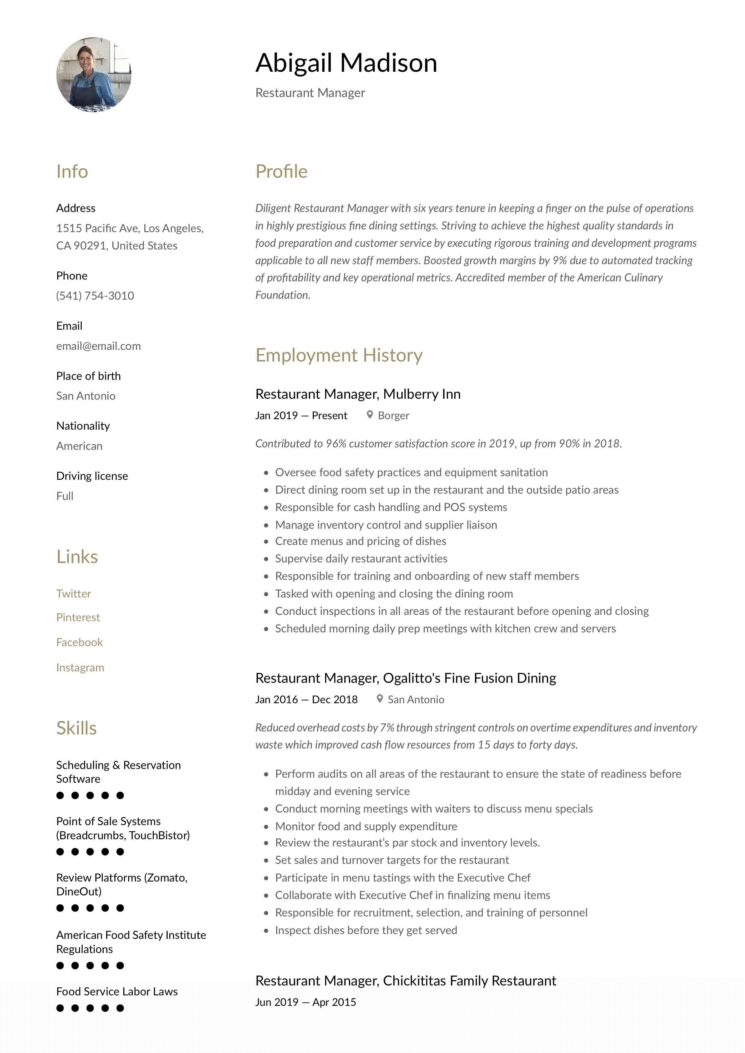 Essential Skills To Put On Resume For Restaurant Manager That Will Get You Hired