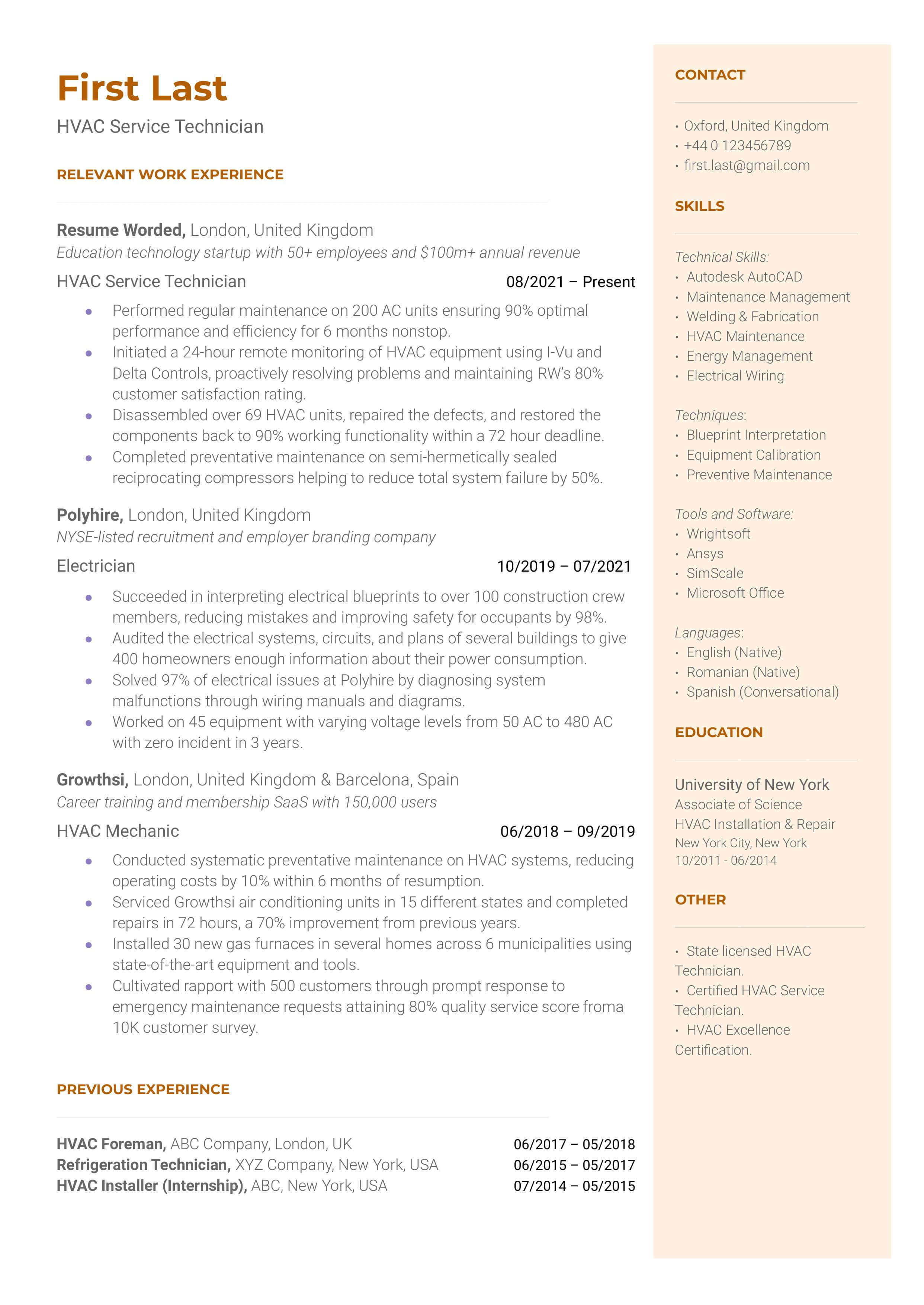 Crafting an Impactful Summary For HVAC Resume: Tips and Examples