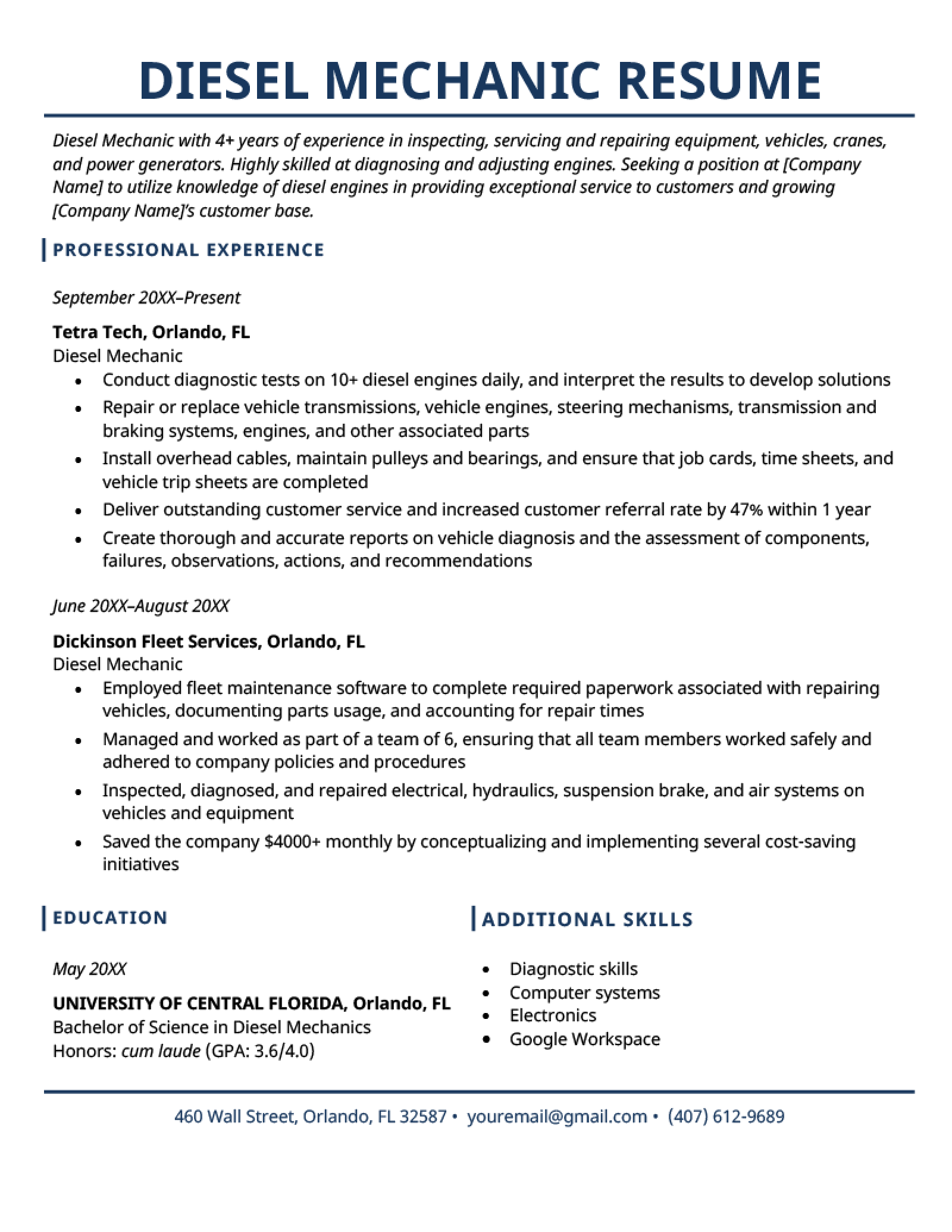 Crafting an Effective Summary For Mechanic Resume: Tips and Examples