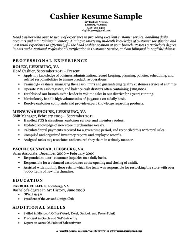 Essential Summary For Resume Cashier: Crafting the Perfect Introduction to Your Application